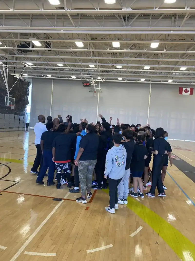 Woburn Basketball Day participants on the court